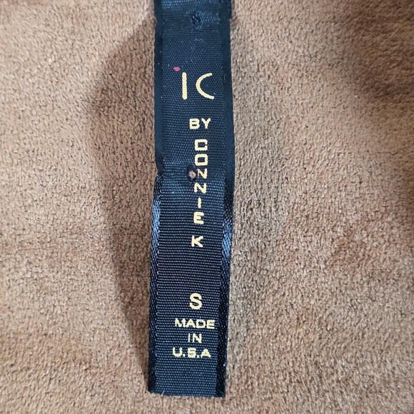 IC BY CONNIE K Women S Brown Asymmetric Faux Suede Blazer Jacket Artsy Lagenlook - Picture 4 of 9